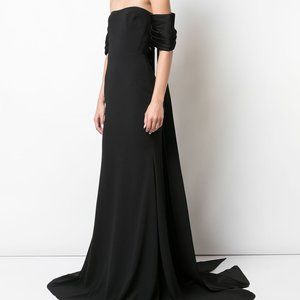 🎉HP🎉NWT Alex Perry Women's Black Off The Shoulder Gown UK 12